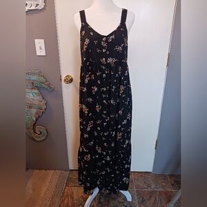 So Sleeveless Maxi Dress Womens M Adorable Lightweight Button Down Ruffle Hem